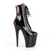 Pleaser - FLAMINGO1020FH Platform Boots, Pole dance shoes - Pole dance shoes - Black/Red Product image